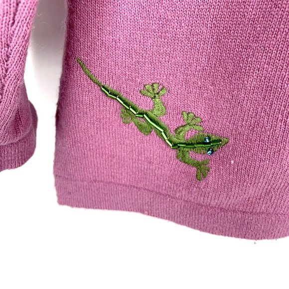 Vintage‎ Michael Simon Embroidered Butterfly Heart Bee Sweater Women Sz Medium - Picture 6 of 7